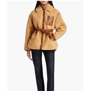 Sandro Maddox Belted Faux Fur Teddy Jacket
